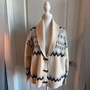 FRYE Women's Oatmeal Heather Combo Cardigan Size Large